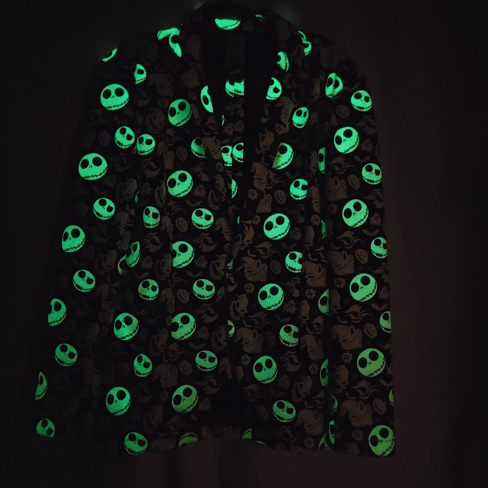 Disney Parks Nightmare Before Christmas Glow In Dark Jack Skellington Blazer LG - Picture 2 of 16